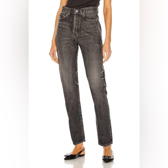 SAINT LAURENT Slim Fit Jean In Black - Dirty Medium Black - Picture 4 of 14